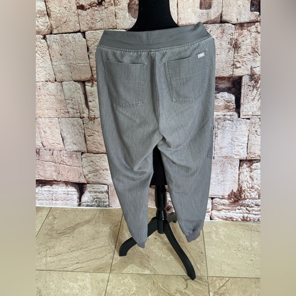 FIGS tactical collection small heathers grey Jogger  scrubs Pant blue string - Picture 4 of 4